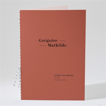 Livret de messe mariage en terracotta