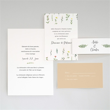 Faire-part mariage joie et couleurs - Avant du faire-part