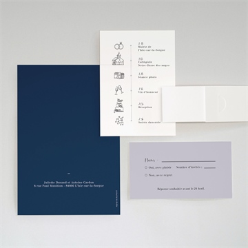 Faire-part mariage notre bouquet - Dos du faire-part