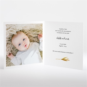 Faire-part naissance poésie - Intérieur du faire-part