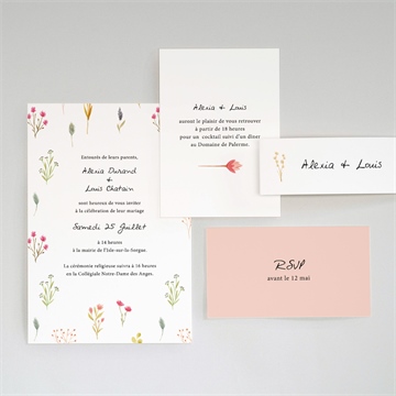 Faire-part mariage folie printanière - Avant du faire-part