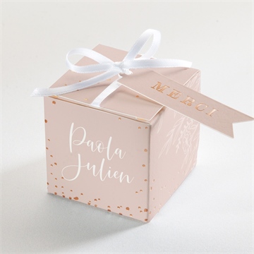 Boîte de dragées mariage rose gold