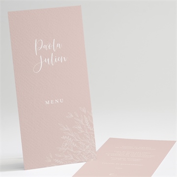 Menu mariage rose gold