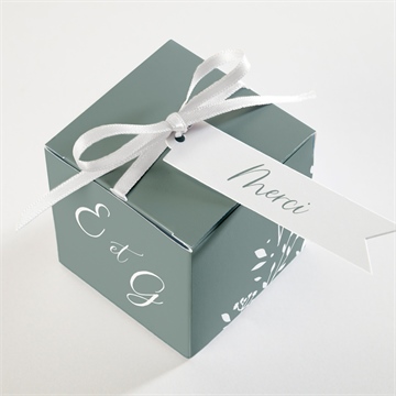 Boîte de dragées mariage elégante poésie - Dessus de la boîte