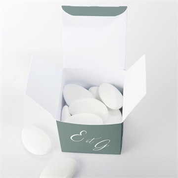 Boîte de dragées mariage elégante poésie - Intérieur de la boîte