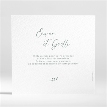 Remerciement mariage elégante poésie - Dos de la carte