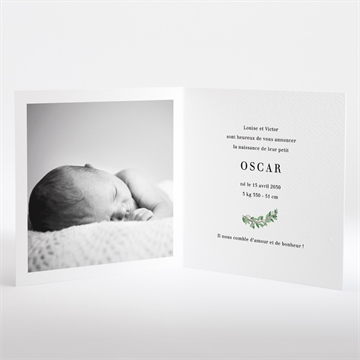 Faire-part naissance doux rêveur - Intérieur du faire-part