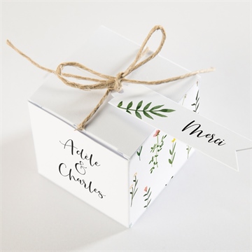 Boîte de dragées mariage joie et couleurs - Dessus de la boîte