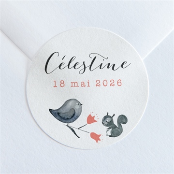 Sticker naissance en rouge et noir