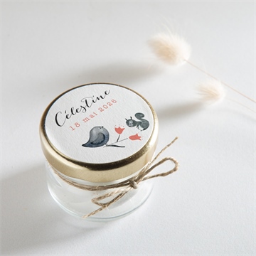 Sticker naissance en rouge et noir - Mise en situation