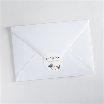 Sticker naissance en rouge et noir - Mise en situation