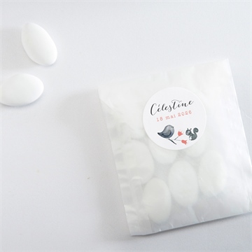 Sticker naissance en rouge et noir - Mise en situation