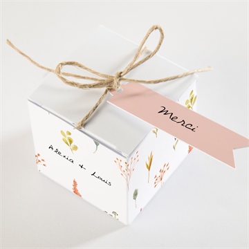 Boîte de dragées mariage folie printanière - Dessus de la boîte