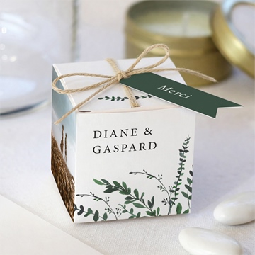 Boîte de dragées mariage evidemment