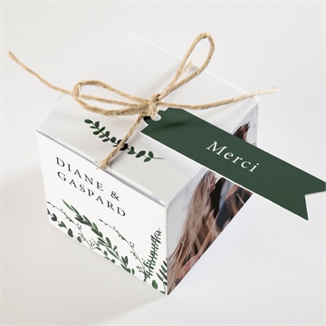 Boîte de dragées mariage evidemment - Dessus de la boîte