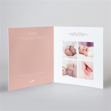 Faire-part naissance délicatement - Intérieur du faire-part