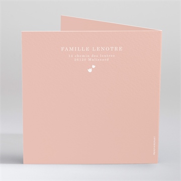 Faire-part naissance délicatement - Dos du faire-part