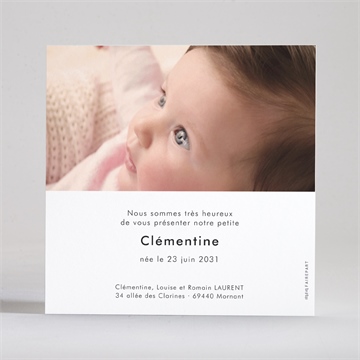 Faire-part naissance petit nid - Dos du faire-part