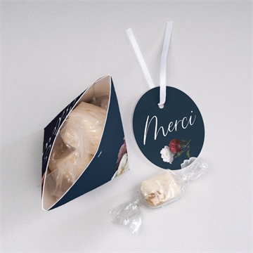 Boîte surprise mariage fleurs de nuit - Dessus de la boîte