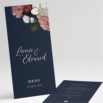 Menu mariage fleurs de nuit