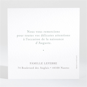 Remerciement naissance mon joli berceau - Dos de la carte