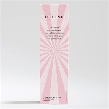 Remerciement naissance super girl - Dos du faire-part