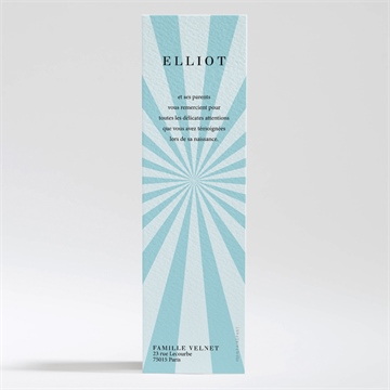 Remerciement naissance super boy - Dos du faire-part