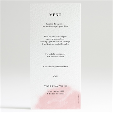 Menu mariage black et pastel - Dos du menu