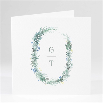 Faire-part mariage poésie d'aquarelle initiales
