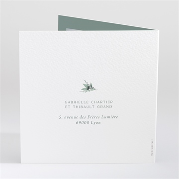 Faire-part mariage poésie d'aquarelle - Dos du faire-part