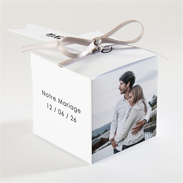 Boîte de dragées mariage juste nous - Dos de la boîte