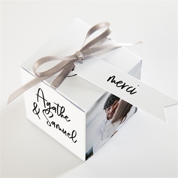 Boîte de dragées mariage juste nous - Dessus de la boîte