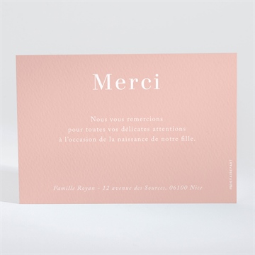 Remerciement naissance cocon de douceur - Dos de la carte