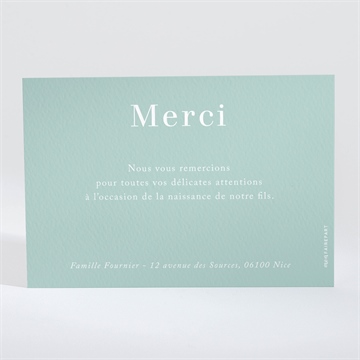 Remerciement naissance son petit nid - Dos de la carte
