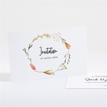 Carton d'invitation mariage art champêtre bracelet