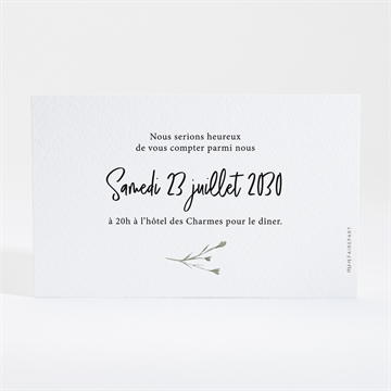 Carton d'invitation mariage art champêtre - Dos du carton