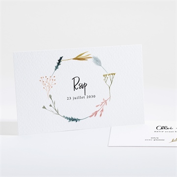 Carton réponse mariage art champêtre bracelet