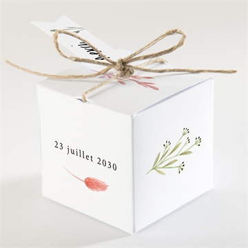 Boîte de dragées mariage art champêtre - Dos de la boîte