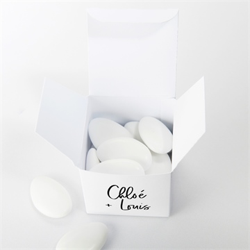 Boîte de dragées mariage art champêtre - Intérieur de la boîte