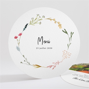 Remerciement mariage art champêtre