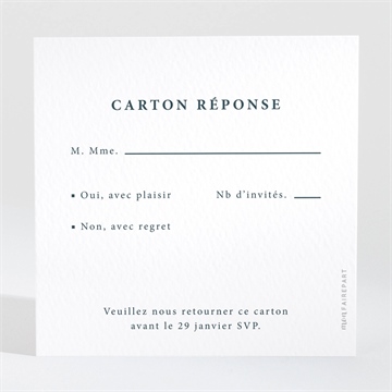Carton réponse mariage en relief