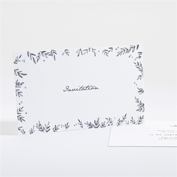 Carton d'invitation mariage feuillages