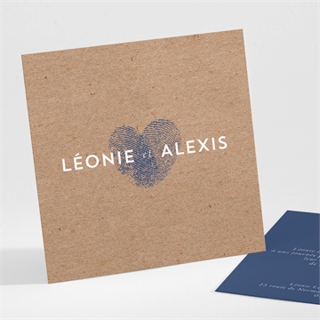 Carton d'invitation mariage uniques empreintes