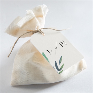 Etiquette mariage univers végétal - Mise en situation