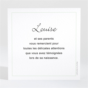 Remerciement naissance irresistible - Dos de la carte