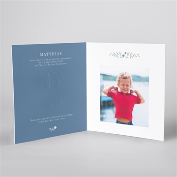 Faire-part communion tendre profil - Intérieur du faire-part