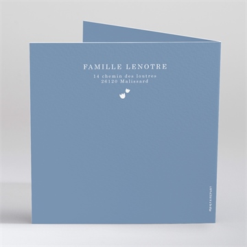 Faire-part communion tendre profil - Dos du faire-part