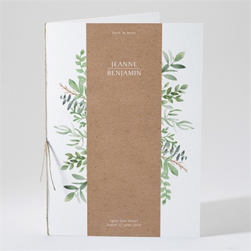 Livret de messe mariage nature chic programme