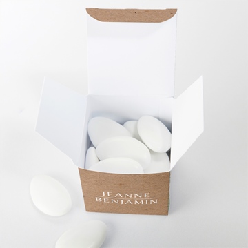 Boîte de dragées mariage nature chic - Intérieur de la boîte