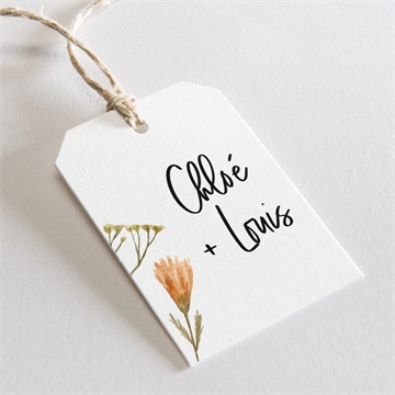 Etiquette mariage art champêtre bracelet